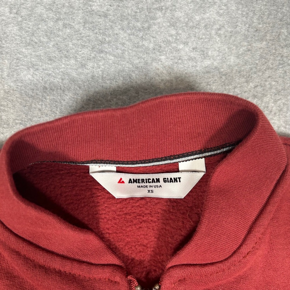 American Giant Fleece Bomber Jacket Women XS Red‎ Full Zip Sweatshirt NEW NWOT - Picture 4 of 7